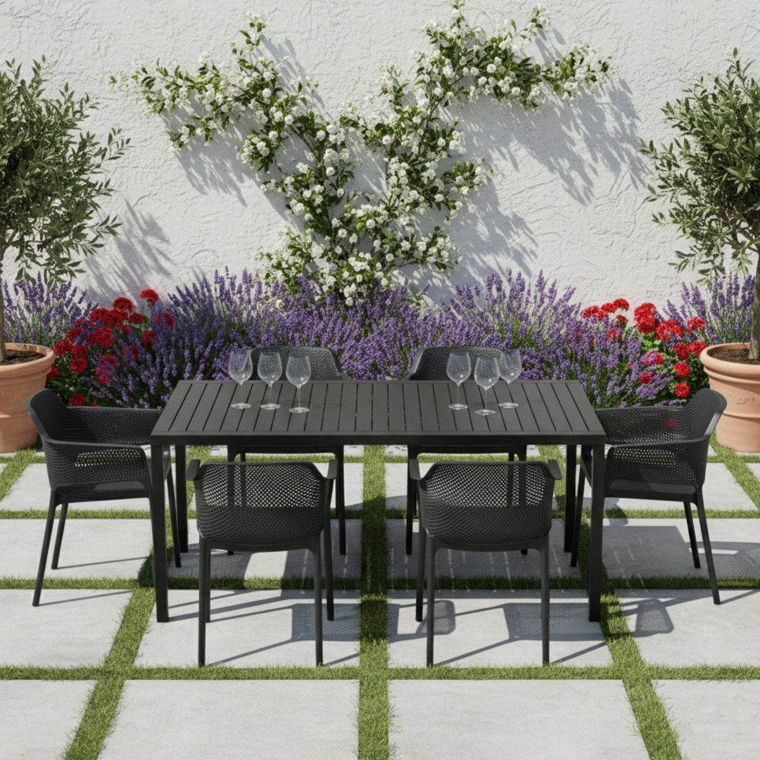 6 - Person Patio Dining Set with Square Table