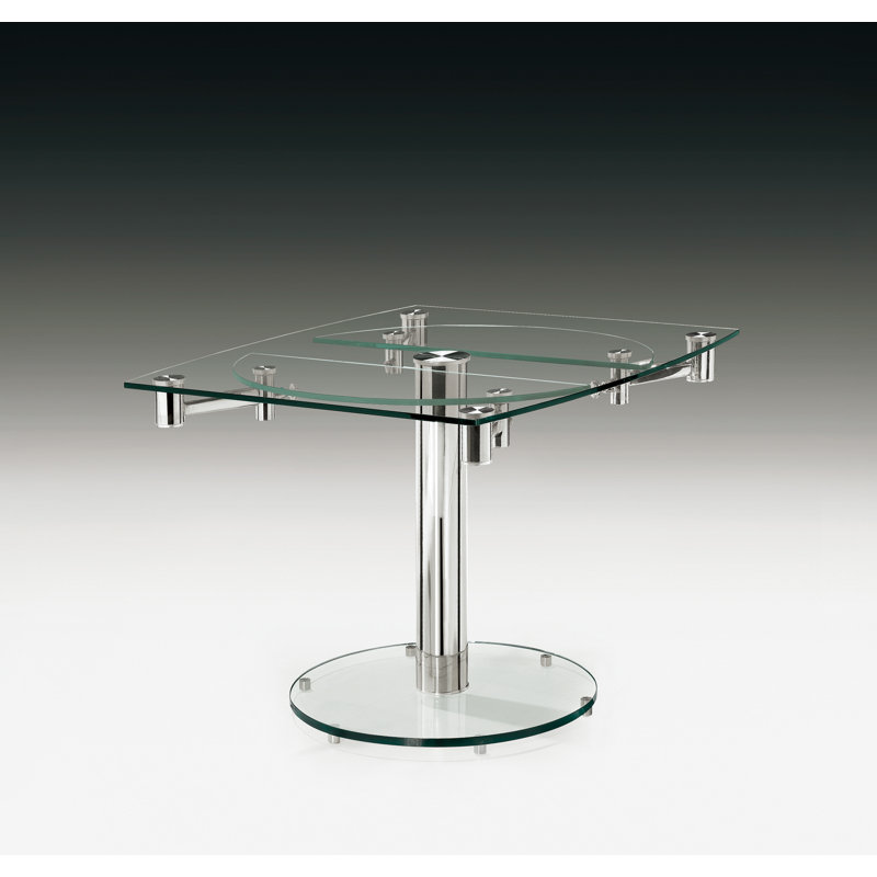 Avonda Extendable Glass Dining Table, 30" H x 40" L x 35.5" W