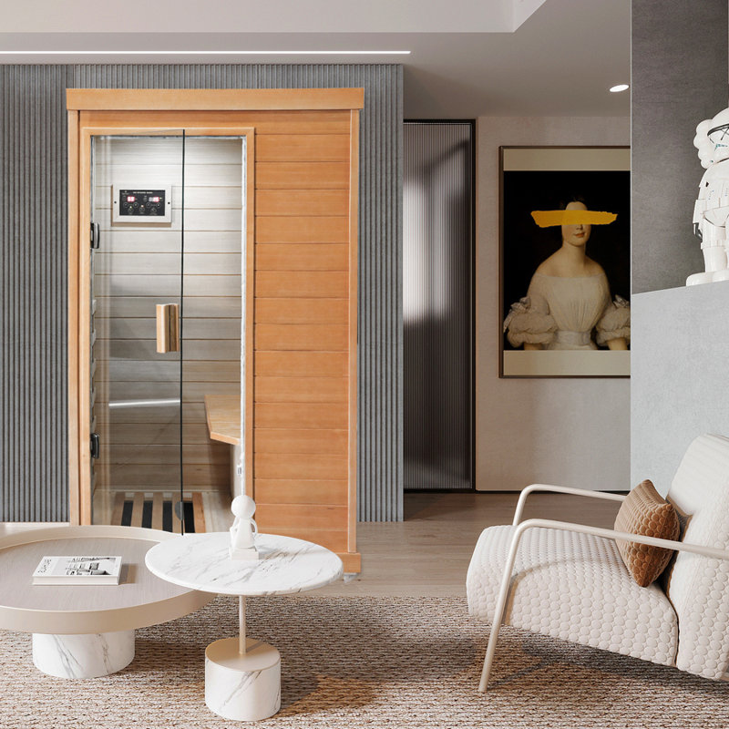 Chambre simple avec sauna à infrarouge, Marron clair