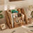 17.3" W Rustic Desktop File Organizer with Storage Drawer and Multiple Compartments