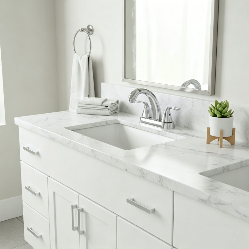 Centerset 2-handle Bathroom Faucet with Drain Assembly, Chrome