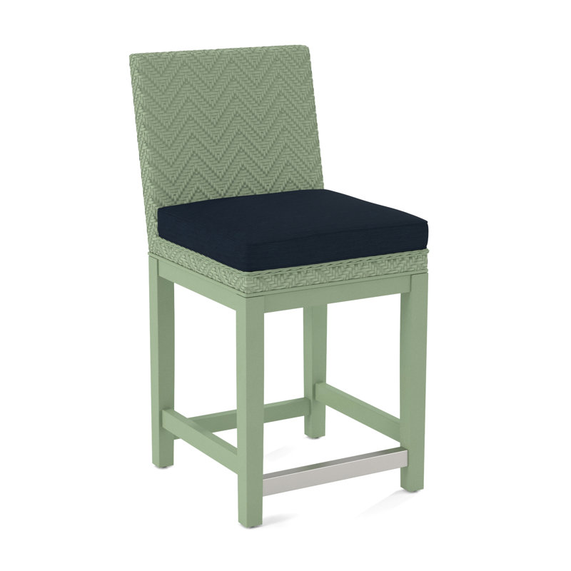 Upholstered Counter Stool, Eggshell Crypton Performance; 0884-93, Celery Finish