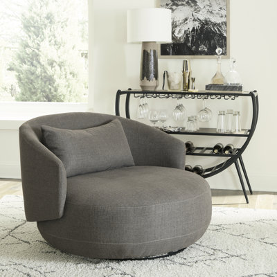 Dubenky Upholstered Swivel Cuddler Chair