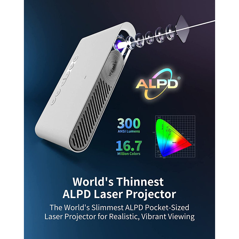 WEMAX Pico Projector 300 Lumens Portable Projector