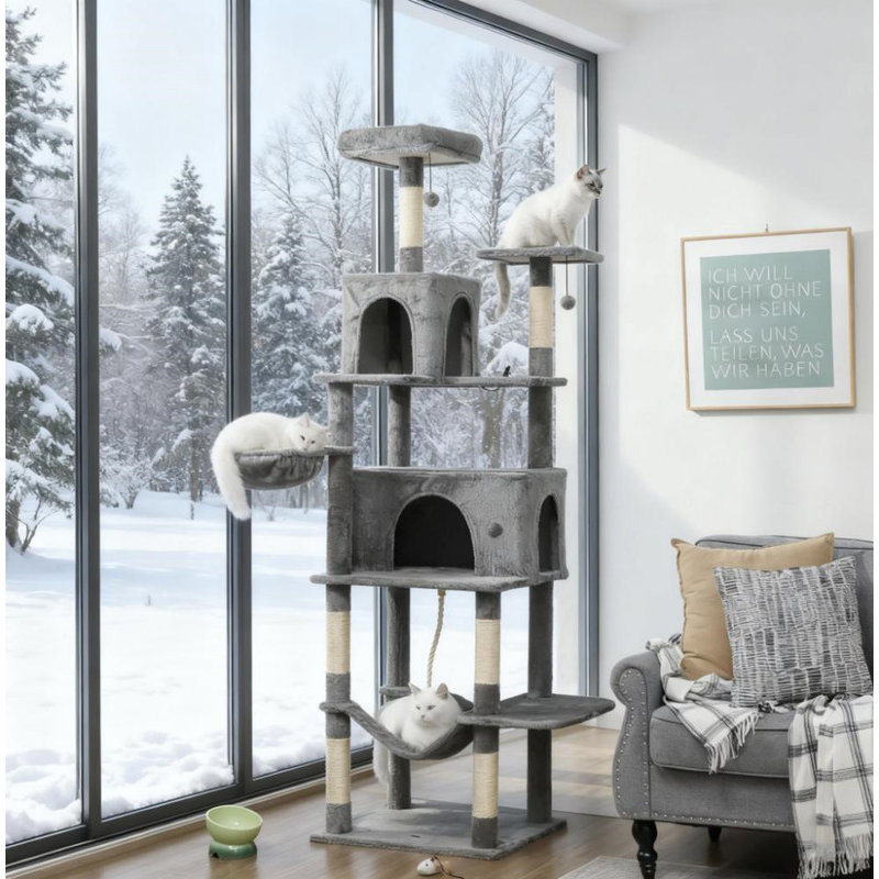 80" Tall Cat Tree Multi-Level Cat Tower