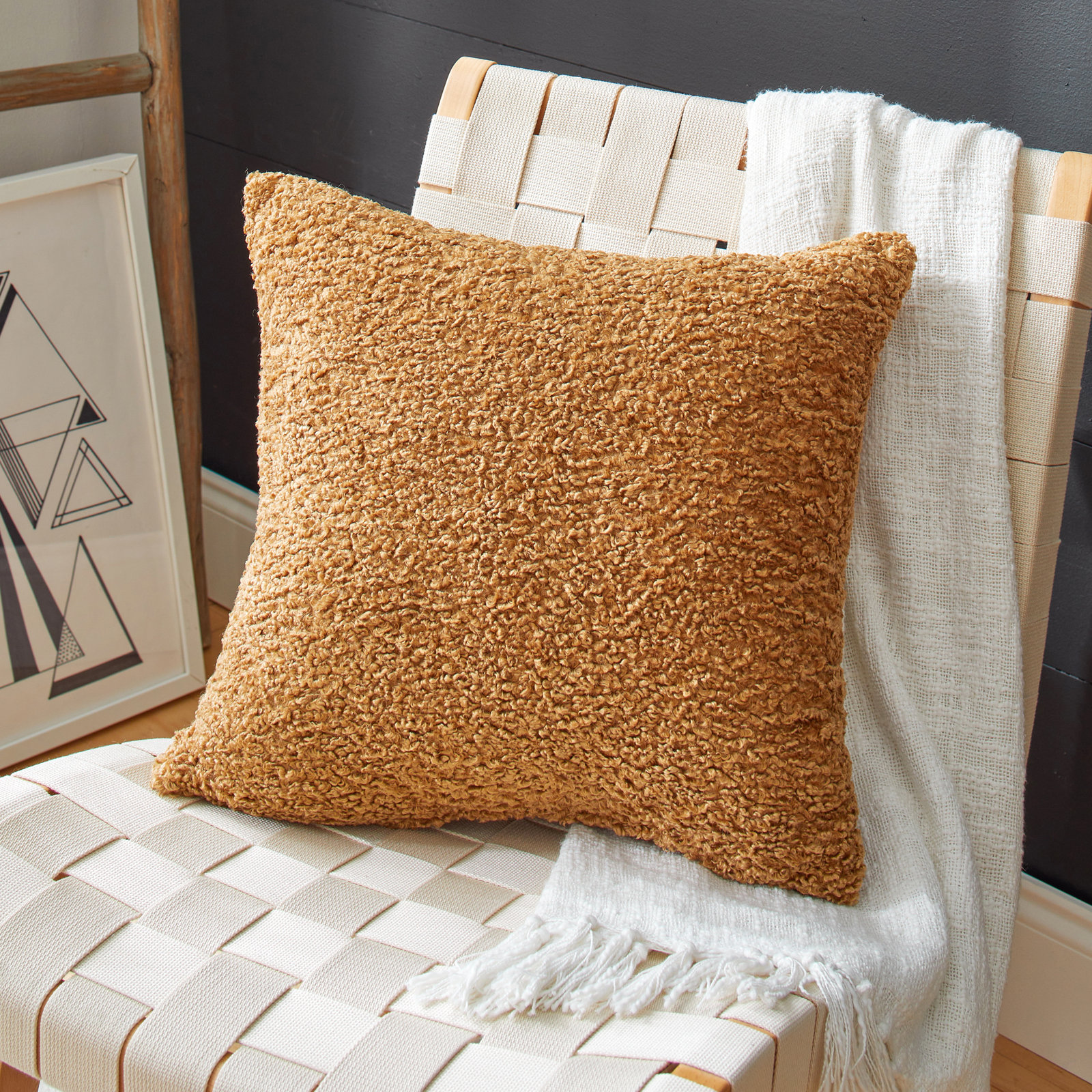 Zareen Throw Pillow, 18" x 18", Zazzle Camel