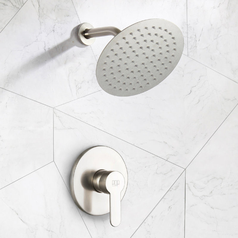 Robinet de douche avec valve brute, Nickel brossé