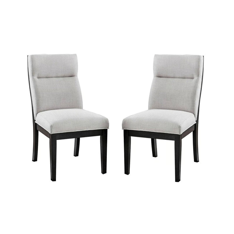 Ensemble de chaises modernes à finition deux tons avec coussins rembourrés en similicuir 2 pièces