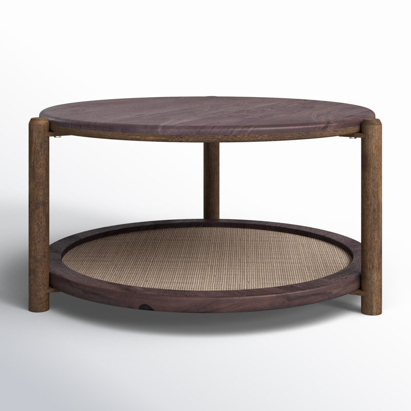 Avalon Walnut And Cane Side Table