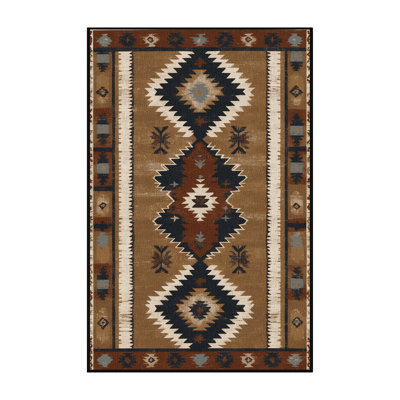 Washable Outlaw Theme Southwestern Area Rug