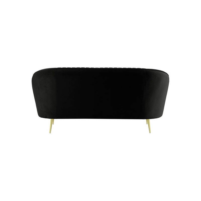 Avlynn 2 Seater Velvet Sofa, Black