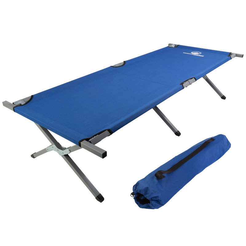 Lit de camp pliable portatif Wakeman - lit de camp pour adultes avec structure durable, Bleu