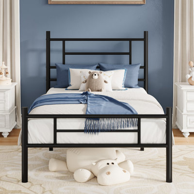 Metal Platform Bed Frame With Headboard And Footboard by Latitude Run