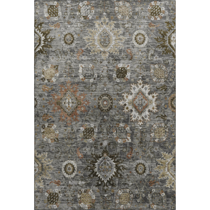 Premium Machine Washable Alaina AMF1927 Global Rug, Rectangle 10' x 14'
