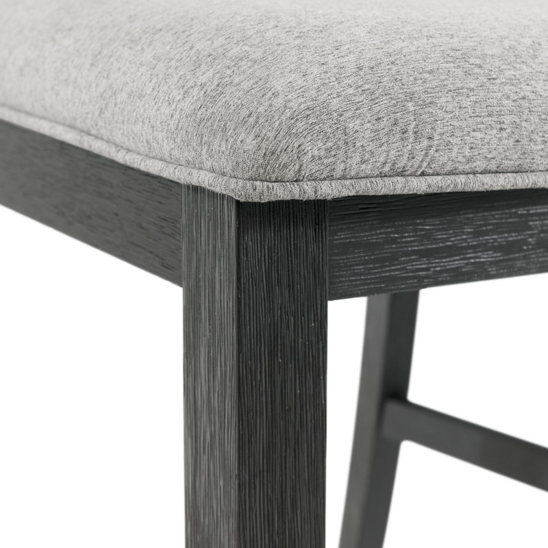Black Upholstered Ladderback Wood Side Chair