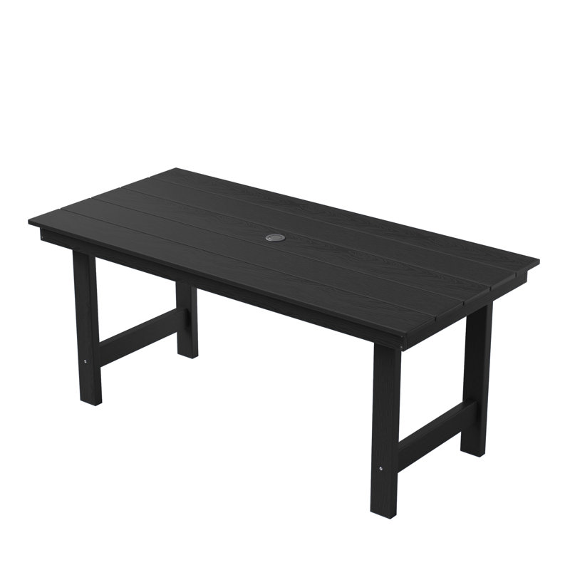 Kahn Reata HDPE Outdoor Dining Table, Black