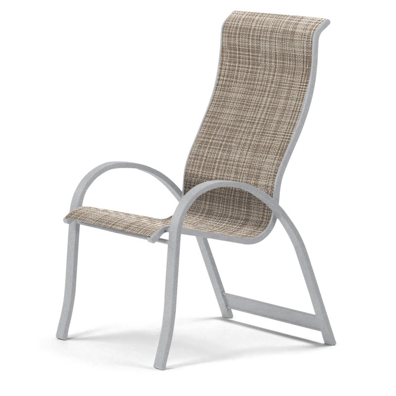 Aruba 1 Outdoor Dining Armchair, Textured Graphite, Bristol Taupe Sunbrella®