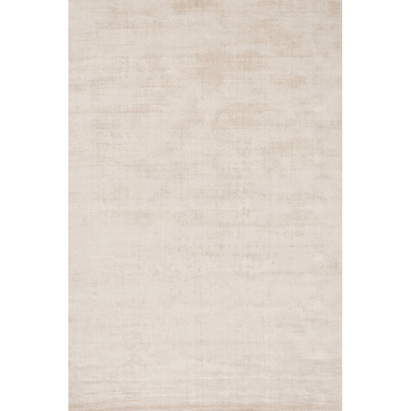 Alva Sand Hand Loom Knotted Viscose Rug, Rectangle 7'6" x 9'6"