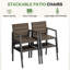 Ensemble repas de patio 5 pièces avec trou pour parasol-131298531-131298530