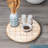 CounterArt White Geo Pattern Wood Lazy Susan Turntable