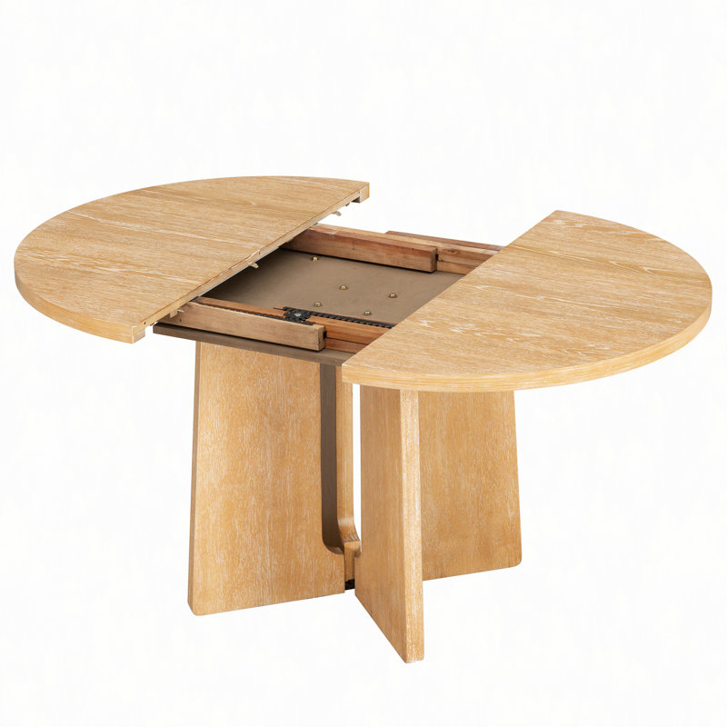 Ensemble de table de salle à manger extensible en bois massif pour 4 personnes, ensemble de table de cuisine extensible avec 4 chaises rembourrées et rallonge amovible de 16 po pour la salle à manger et le salon
