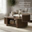 Table basse ovale cannelée avec rangement pour l'organisation moderne du salon