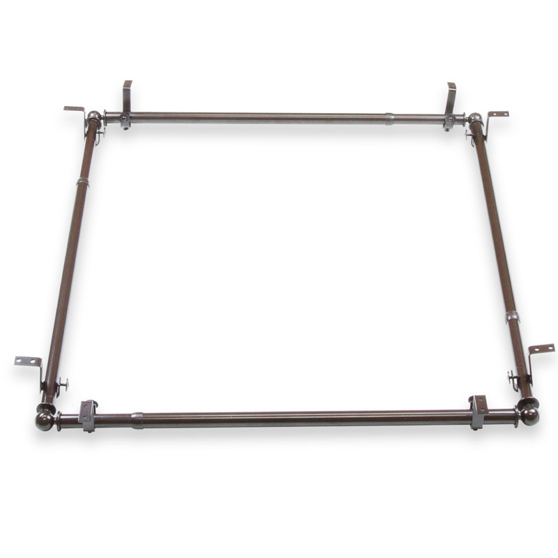 Tringle à rideaux simple quatre faces maymie, Cacao, H 2,5 po x l 84 po x P 1,38 po