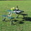 Seavey Rectangular Metal Folding Outdoor Camping Table With Umbrella Hole , 135cm cm W 84.5cm cm D
