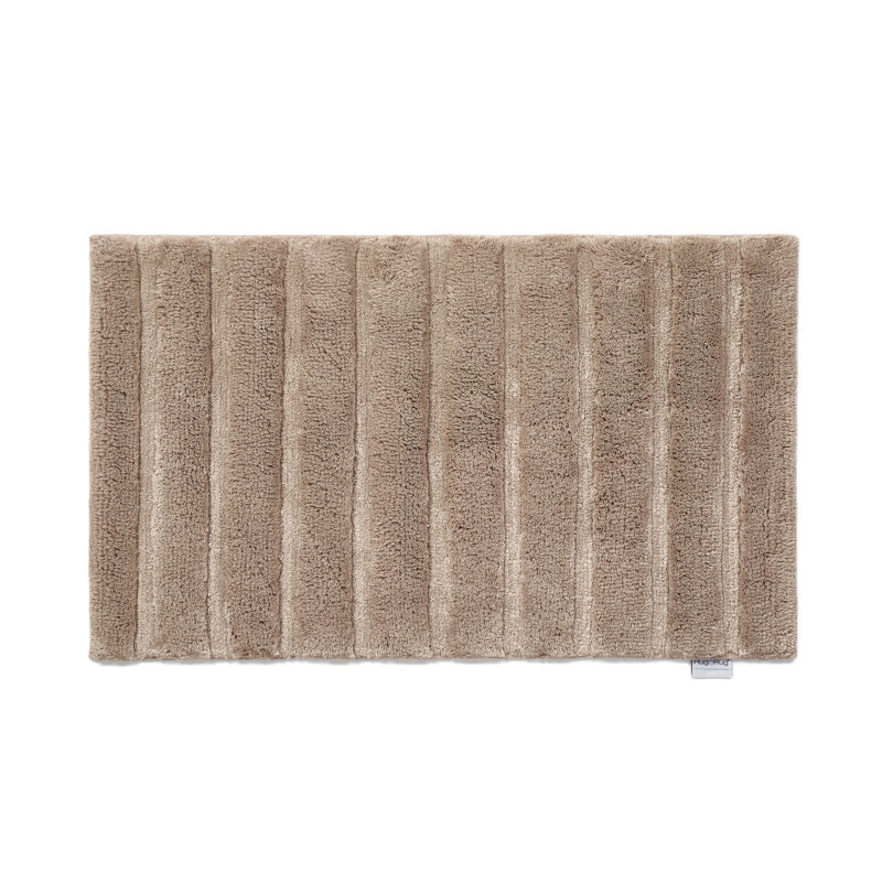 Dithusan Stripe Bamboo Bath Mat, Brown, 100cm L x 60cm W