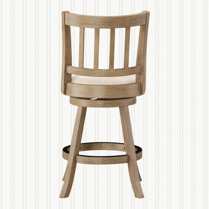 Tabouret de bar / de comptoir Cremilde, Bois flottant brossé au métal et ivoire