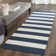 Brookvale Striped Handmade Flatweave Cotton Navy/Ivory Area Rug
