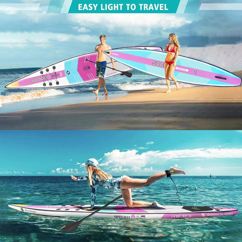 Inflatable Stand Up Racing Paddling Board (14'x27"x6")