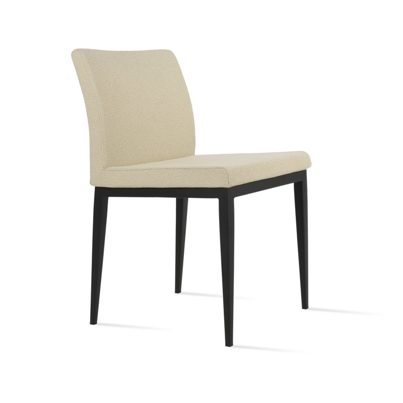 Chaise d'appoint Aria, Tissu beige, Noir