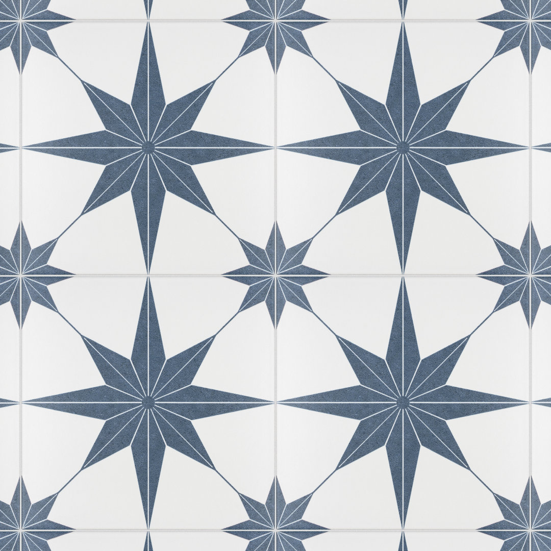 Stella 10" x 10" Porcelain Patterned Wall & Floor Tile Merola Tile 