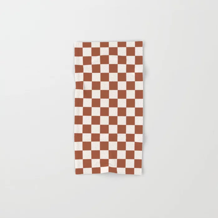 Handloomed Checkered Table Runner, Brown