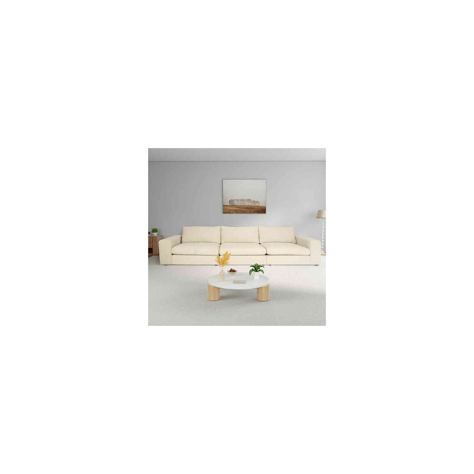 Ojai 140" Upholstered Sofa, Beige