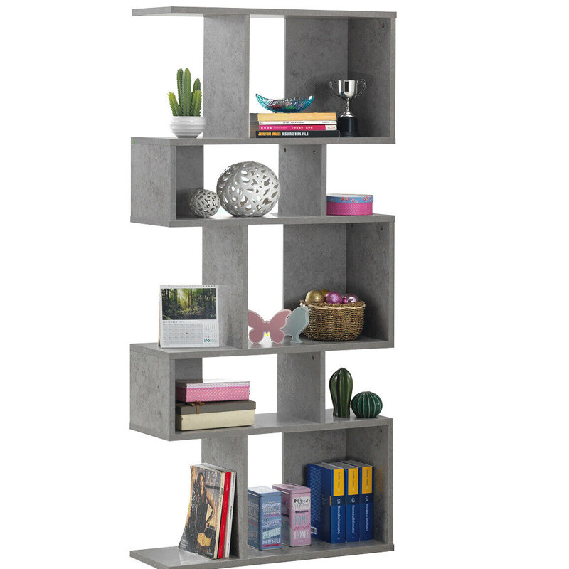 Fonseca Geometric Bookcase, Gray