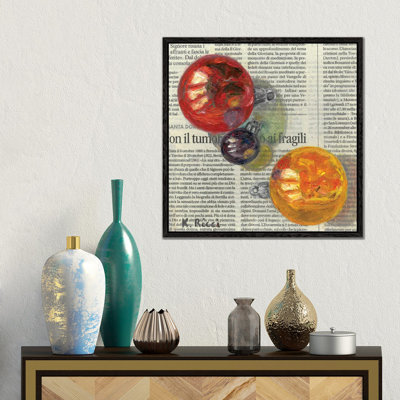 New Year Balls On Newspaper 1 Piece Wall Art on Canvas