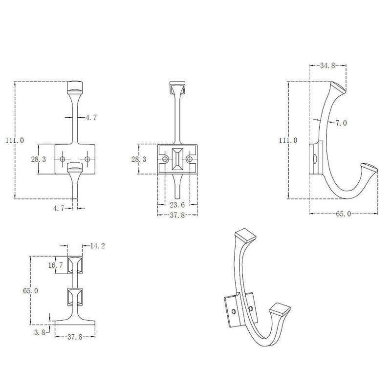 Transitional Wall Hook, White