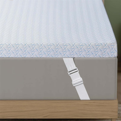 Surmatelas en mousse viscoélastique imprégnée de gel pour lit double, extra ferme, certifié CertiPUR - US, idéal pour un sommeil confortable et de soutien