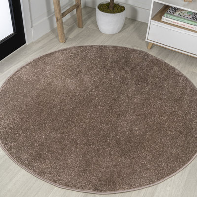 Antto Solid Low-Pile Brown Rug