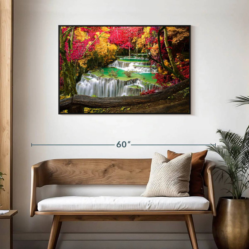 Cascade Huai Mae Khamin, Cadre flottant noir, 43 po x 29 po