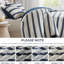 Édredon très grand / très grand teint, avec rayures horizontales, style intérieur, texture froissée douce, rembourrage, dossier lisse, édredon 3 pièces de luxe lavable à la machine, style intérieur contemporain, look,