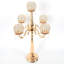 Porte-bougie 5 branches moderne avec gouttes de cristal suspendues