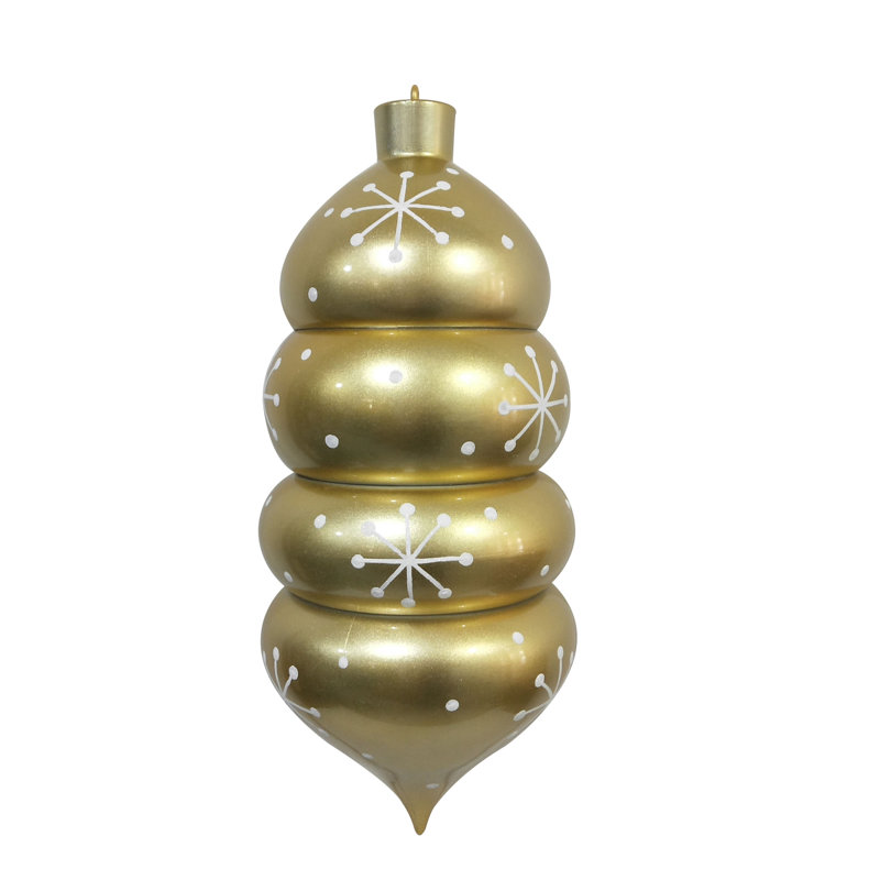Ornement en forme de flocon de neige blanc 21,1 po, Champagne