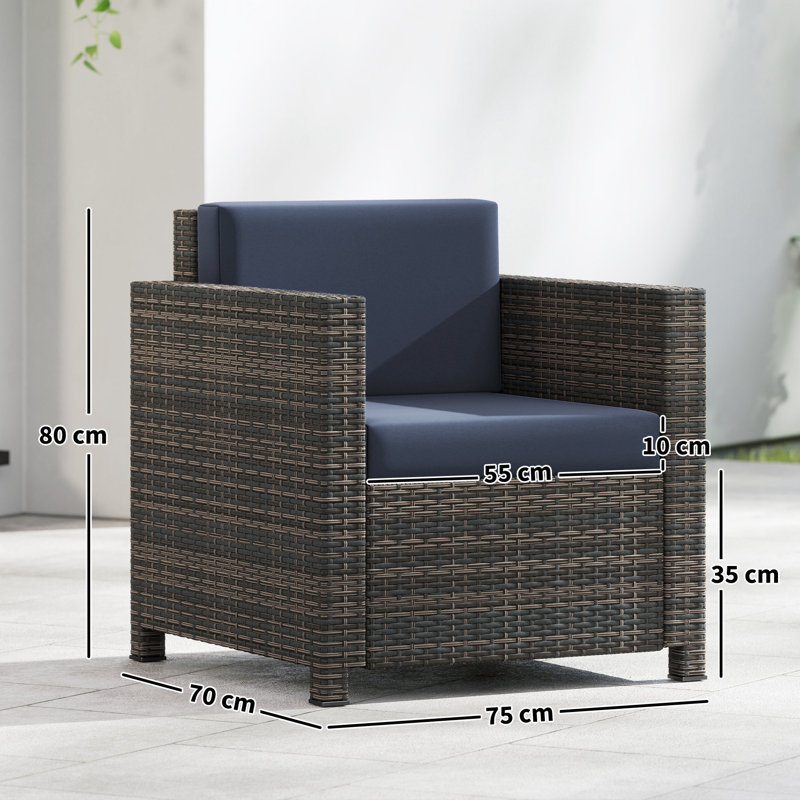 Outdoor Lounge Chair, Black