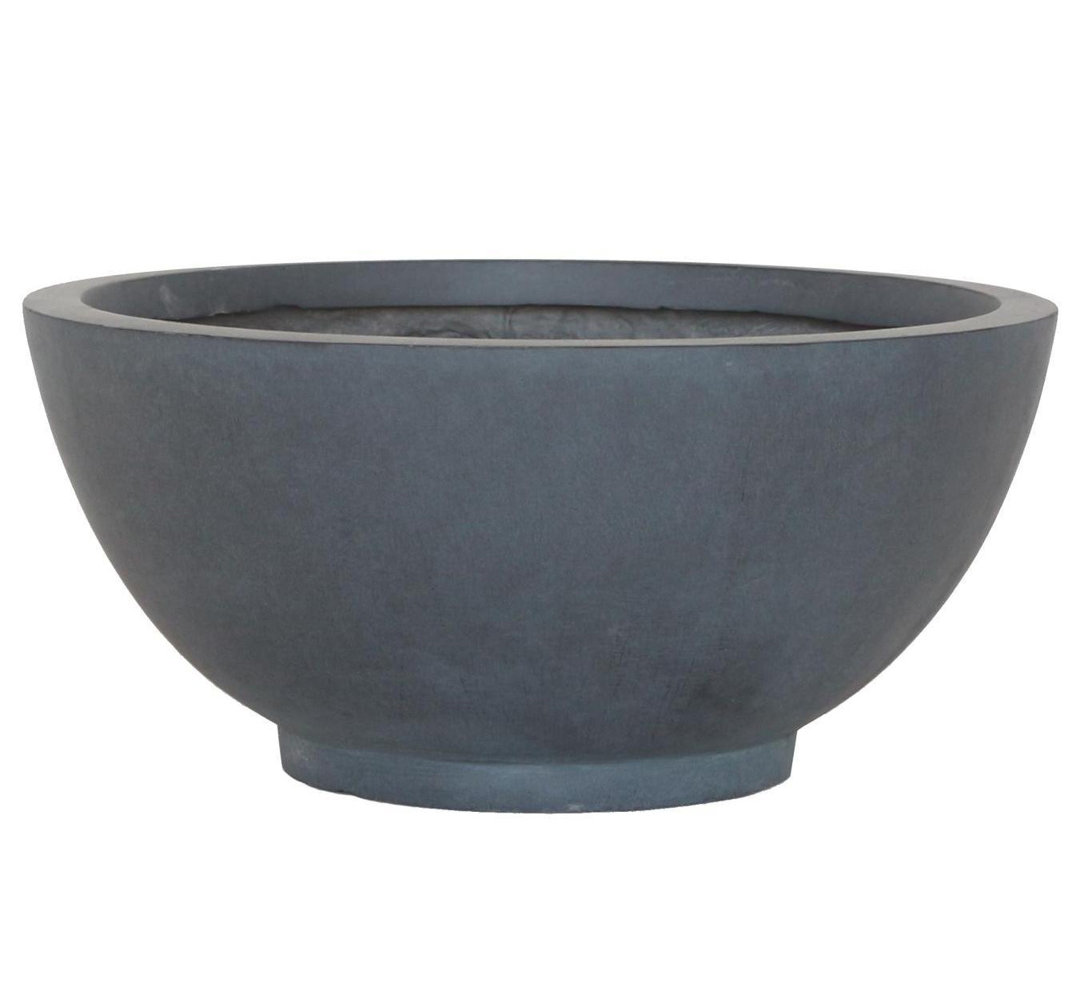 Reinforced Stone Bowl Planter, Lightweight Frostproof Outdoor Plant Pot, Bonsai Pot, Garden Planter with Drainage Holes, Alpine Shallow Planter