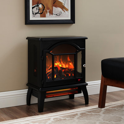 18" Electric Fireplace Stove With Infrared Quartz - 3d Flame, 1500w, 5000 /h, Portable, Safe, Energy Mode 18 Inch Flame Effect, 1500w Heat, Remote, Adjustable
