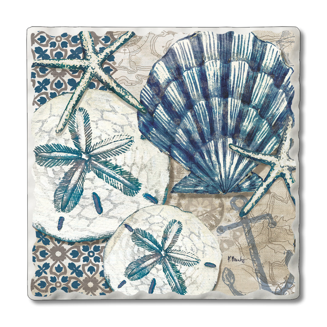 Stoneware Square 4 Piece Coaster Set (Set of 4) Highland Dunes