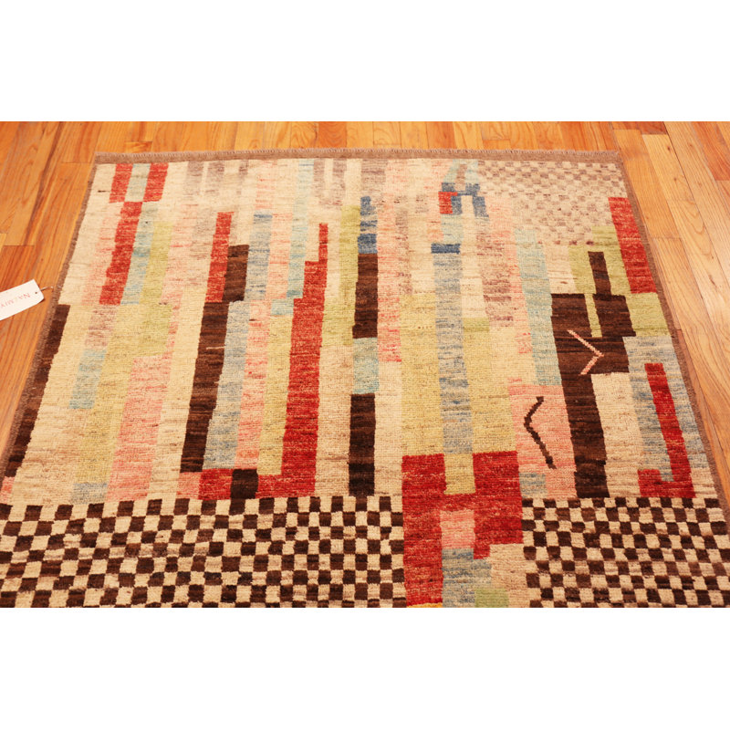 Nazmiyal Collection Contemporary Abstract Colorful Rug 5ft 1in X 6ft 7in
